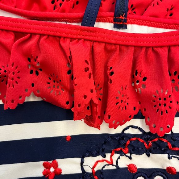 NWOT Heartstrings One Shoulder Red White and Blue Size 6X Swimsuit - Picture 4 of 5